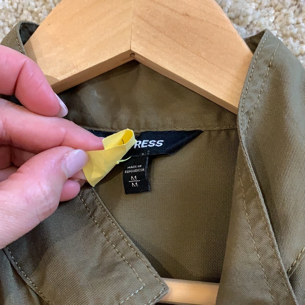 Express Adjustable Waist Button Down Military Shi… - image 6